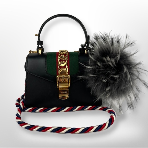 Fur Pom Pom Handbag Charm - Picture 1 of 6
